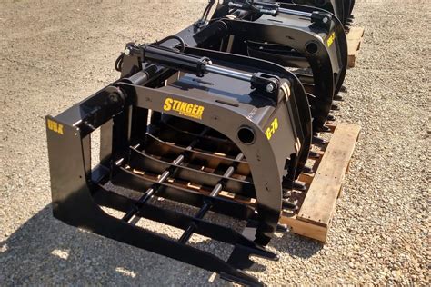 best grapple buckets for skid steer|stinger grapple bucket.